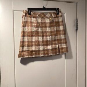 NWT Know One Cares Size M Lurex‎ Plaid Mini Skirt